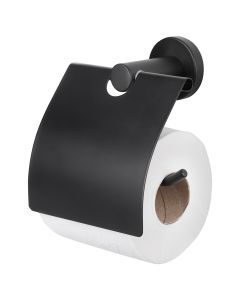 Differnz toiletrolhouder/klep mat zwart